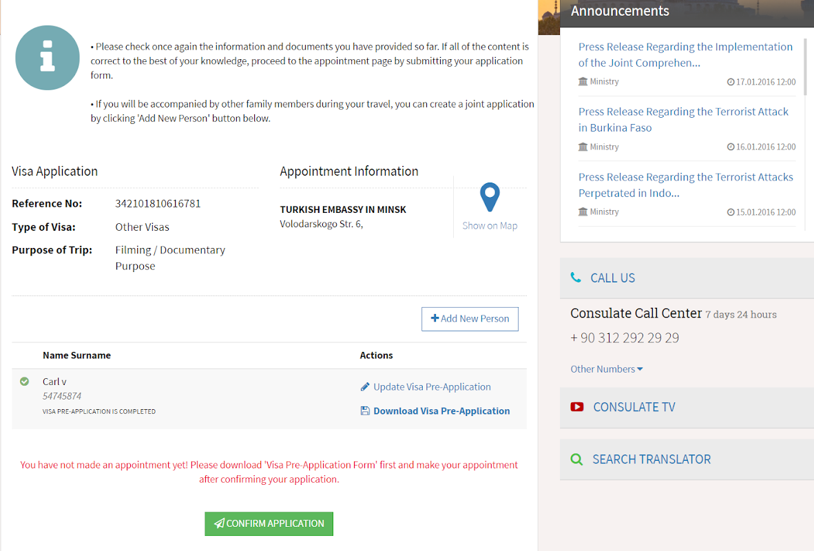 Visa Application Visa Application