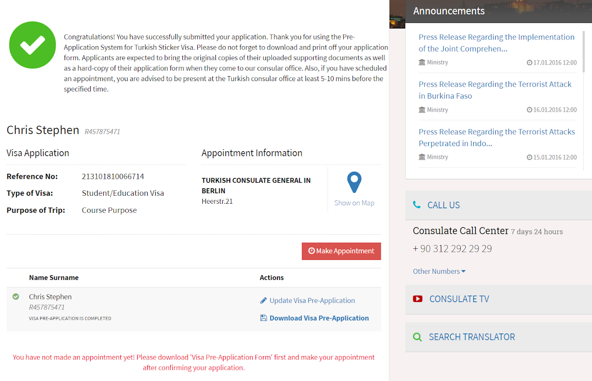 Confirm your application Confirm your application