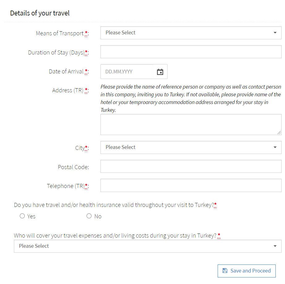 Details of your travel Details of your travel