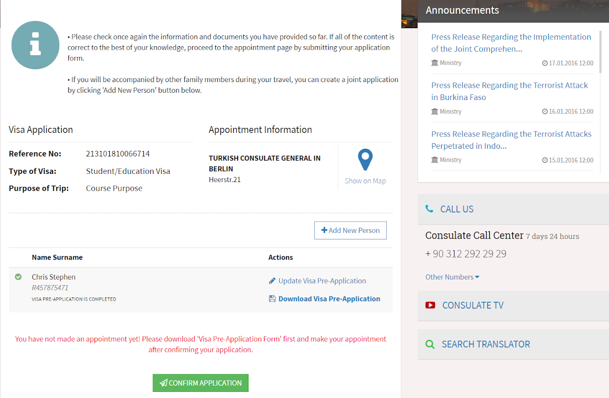 Visa Application Visa Application