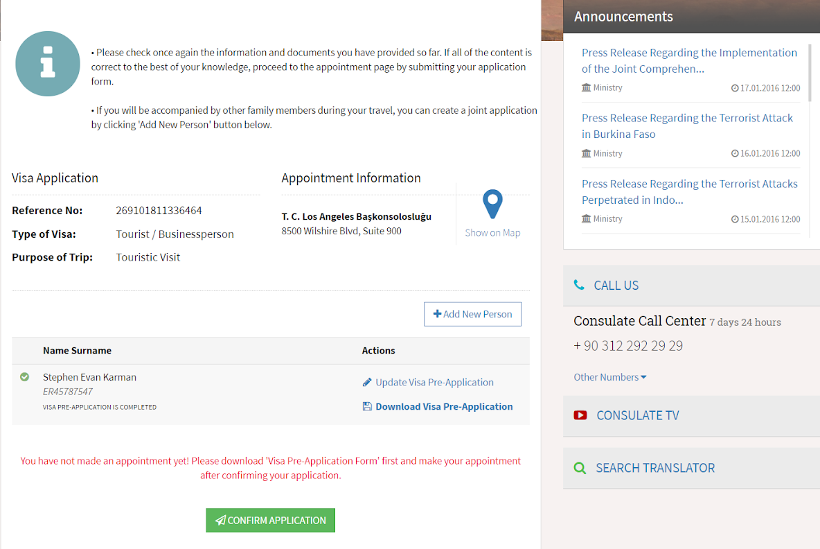 Visa Application Visa Application