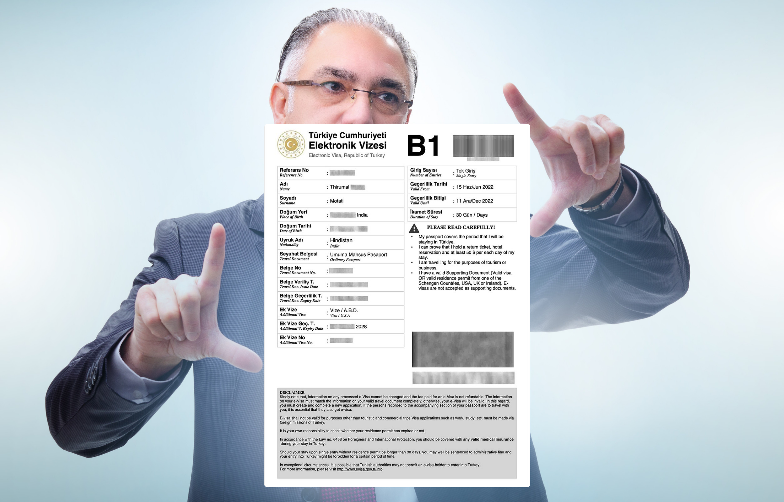 Turkey e-Visa sample Turkey e-Visa sample