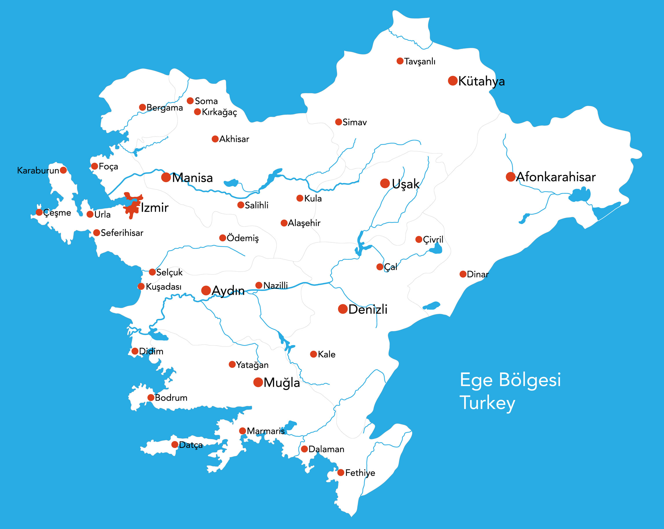 Large map of the Turkish area Large map of the Turkish area